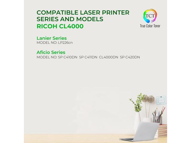 True Color Toner CL4000 Toner Cartridge 4 Pack - Premium Compatible Replacement for Ricoh Aficio 888308 888311 888310 888309 Works With Ricoh...