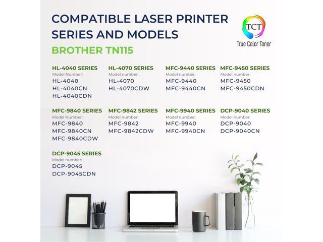 True Color Toner TN115 Black Toner Cartridge 2 Pack - Premium Compatible Replacement for Brother TN-115 TN115BK Black Works With Brother HL-4040...