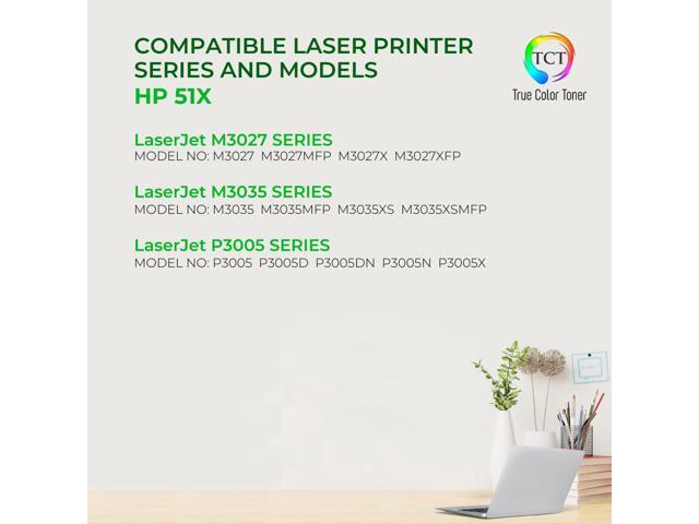 True Color Toner 51X Toner Cartridge 2 Pack - Premium Compatible Replacement for HP 51X Q7551X Black High Yield Works With HP LaserJet P3005 P3005D...
