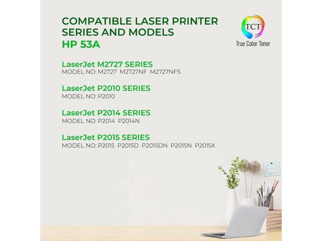 TCT 53A TAA Compliant Toner Cartridge - Premium Compatible Replacement for HP 53A Q7553A Black Works With HP LaserJet P2014 P2014N P2015D P2015N...