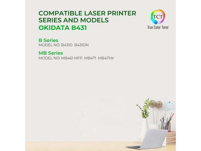 True Color Toner B431 Toner Cartridge 2 Pack - Premium Compatible Replacement for Okidata B431 44574901 Black Works With Okidata B431D B431DN MB461...
