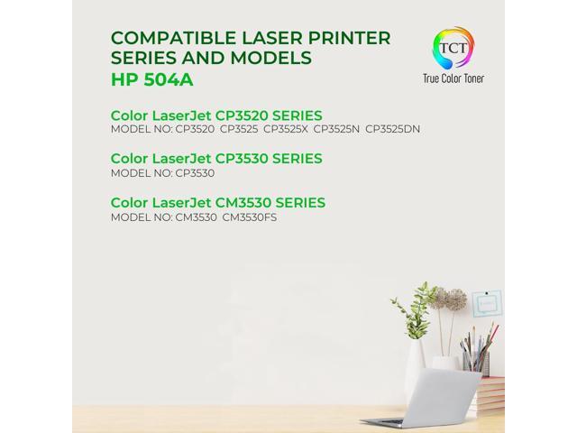 TCT 504A Cyan TAA Compliant Toner Cartridge - Premium Compatible Replacement for HP 504A CE251A Works With HP Color LaserJet CP3520 CP3525 CP3525X...