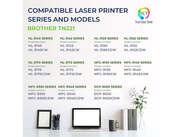 True Color Toner TN221 Black Toner Cartridge 2 Pack - Premium Compatible Replacement for Brother TN221BK Black Works With Brother HL-3140 3150 3152...