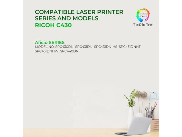 True Color Toner C430 Cyan Toner Cartridge - Premium Compatible Replacement for Ricoh Aficio C430 821108 Cyan Works With Ricoh Aficio SP C430 C431...