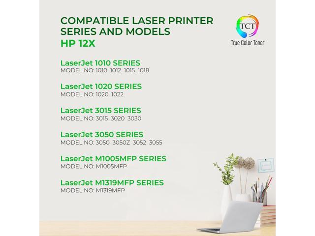 True Color Toner 12X Toner Cartridge 4 Pack - Premium Compatible Replacement for HP 12X Q2612X Black High Yield Works With HP LaserJet 1010 1012...
