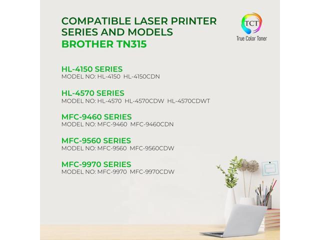 TCT TN315 Black Toner Cartridge 2 Pack - Premium Compatible Replacement for Brother TN-315BK Black Works With Brother HL-4150CDN 4570CDW 4570CDWT...