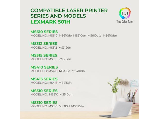 TCT Premium Compatible Toner Cartridge Replacement for Lexmark 501H 50F1H00 High Yield Black Works With Lexmark MS310D MS310DN MS410D MS510DN MS610DE
