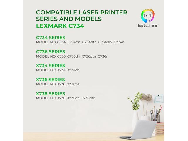 TCT Premium Compatible Toner Cartridge Replacement for Lexmark C734 C734A1YG Yellow Works With Lexmark C734 C736 C738 X734 X736
