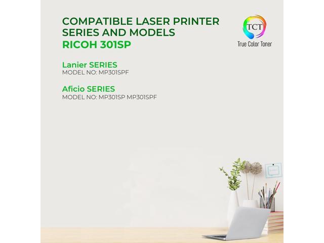 True Color Toner 301SP Toner Cartridge 6 Pack - Premium Compatible Replacement for Ricoh Aficio 301SP 841714 Black Works With Ricoh Aficio MP301...