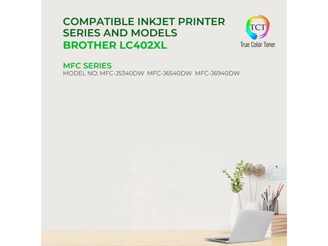 TCT LC402XL Black Ink Cartridge 2 Pack - Premium Compatible Replacement for Brother LC402XL LC402XLBK Black High Yield Works With Brother MFC-J5340...