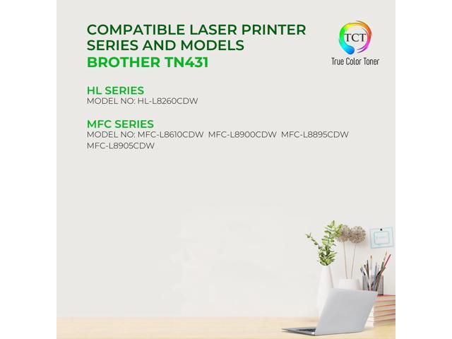 True Color Toner TN431 Black Toner Cartridge 2 Pack - Premium Compatible Replacement for Brother TN-431 Black Works With Brother HL-L8260CDW...