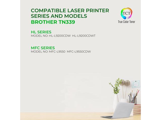TCT TN339 Black Toner Cartridge 2 Pack - Premium Compatible Replacement for Brother TN-339 TN339BK Black Super High Yield Works With Brother...