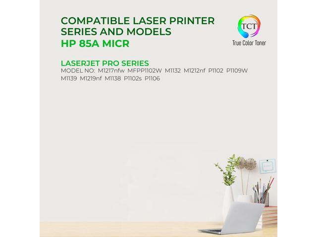 True Color Toner 85A MICR Toner Cartridge - Premium Compatible Replacement for HP 85A CE285A MICR Black Works With HP LaserJet P1102 M1212NF MFP