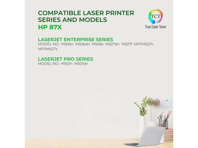 True Color Toner 87X Toner Cartridge 2 Pack - Premium Compatible Replacement for HP 87X CF287X Black High Yield Works With HP LaserJet Enterprise...