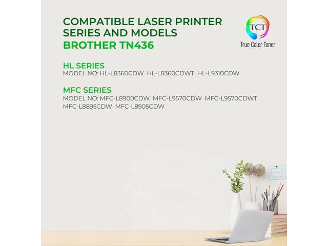 True Color Toner TN436 Black Toner Cartridge 2 Pack - Premium Compatible Replacement for Brother TN-436 TN436BK Black High Yield Works With Brother...