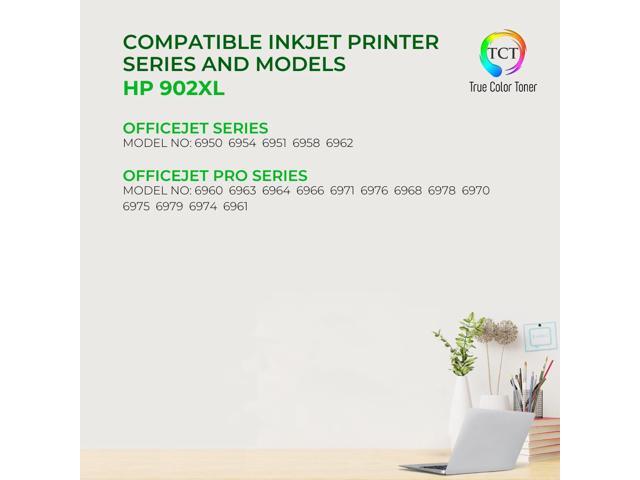 True Color Toner 902XL Ink Cartridge 5 Pack - Premium Compatible Replacement for HP 902XL Works With HP OfficeJet 6950 6954 Pro 6960 6968