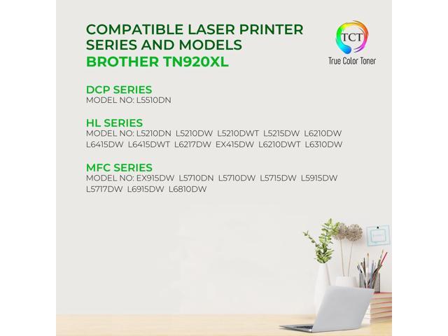 TCT TN920 Toner Cartridge 4 Pack - Premium Compatible Replacement for Brother TN920 TN-920XL High Yield Works With Brother HL-L5210DN L5210DW...