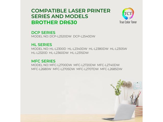 TCT DR630 Drum Unit 2 Pack - Premium Compatible Replacement for Brother DR-630 DR630 Works With Brother HL-L2300D L2360DW L2365DW L2380DW...