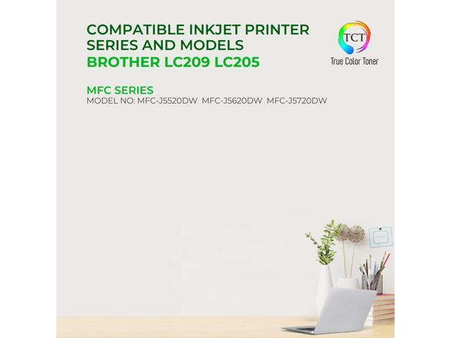 True Color Toner LC209 LC205 Ink Cartridge 5 Pack - Premium Compatible Replacement for Brother LC209 LC205 LC209BK LC205C LC205M LC205Y High Yield...