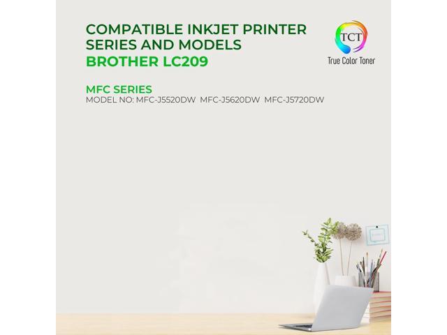 TCT LC209 Black Ink Cartridge 2 Pack - Premium Compatible Replacement for Brother LC209 LC209BK Black Super High Yield Works With Brother...