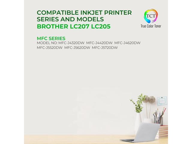 True Color Toner LC207 LC205 Ink Cartridge 4 Pack - Premium Compatible Replacement for Brother LC207 LC205 LC207BK LC205C LC205M LC205Y Works With...