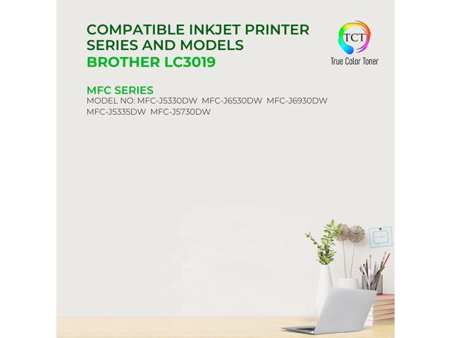 True Color Toner LC3019 Ink Cartridge 4 Pack - Premium Compatible Replacement for Brother LC3019BK LC3019C LC3019M LC3019Y Super High Yield Works...