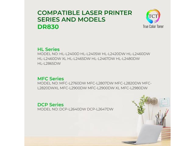 True Color Toner DR830 Drum Unit 2 Pack - Premium Compatible Replacement for Brother DR-830 Works With Brother DCP-L5500DN HL-L5000D L6200DWT...