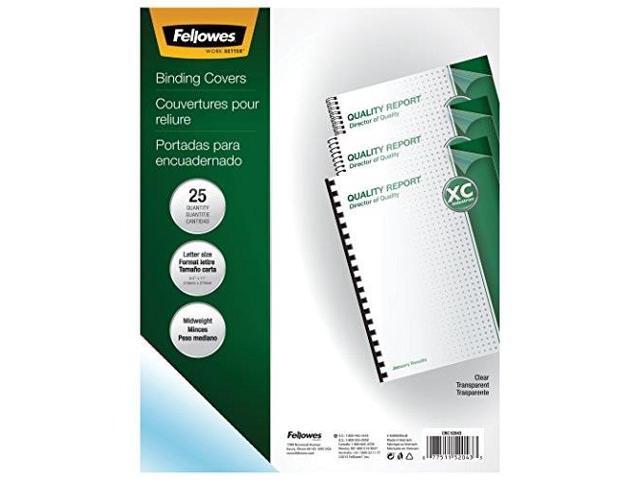 FELLOWES Fellowes Transparent PVC Covers - Letter, 25 Pack