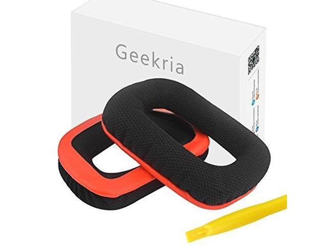 Geekria Comfort Replacement Ear Pads for Logitech G35 G430 G432 G332 G930 F450 Headphones Ear Cushions Repair Parts with Video Guide (Black Red) - image 8