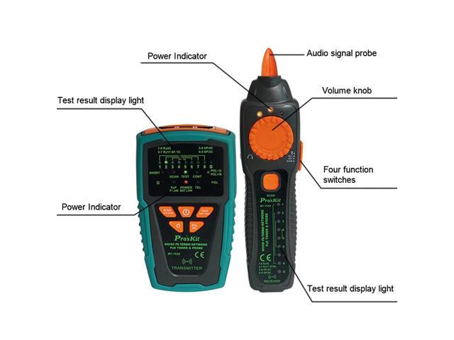 Pro'sKit MT-7029-C Noise-Filtering Cable Network PoE Toner Probe Tester