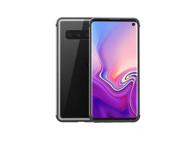 Silicone Case Soft Bumper PC Hybrid Shockproof Shadow Series Case for Samsung Galaxy S10 (Silver)