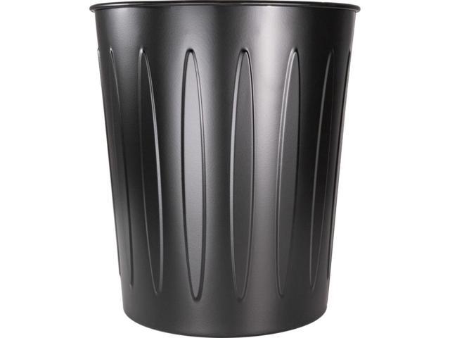 Genuine Joe Steel 6 Gallon Fire-safe Trash Can - 6 gal Capacity - 14' Height x 13' Depth - Metal, Steel - Black GJO5889
