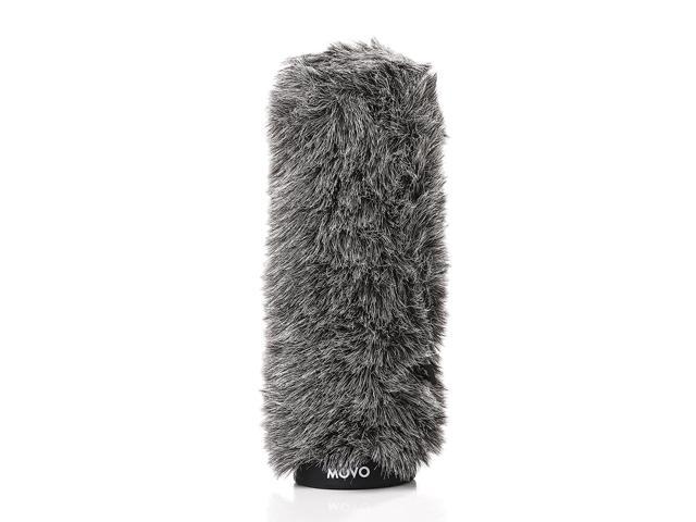 Movo WS-G300 Furry Rigid Windscreen for Microphones 18-23mm in Diameter and up to 11.8' (30cm) Long - Dark Gray