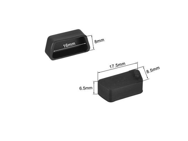 Silicone VGA Port Anti-Dust Stopper Cap Cover for DB9, RS232, Black 10pcs