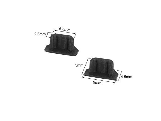 Silicone Micro USB Anti-Dust Stopper Cap Cover Black 10pcs