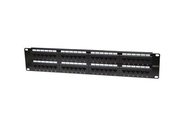 Intellinet Cat6 Patch Panel, 48-Port, UTP, 2U, Black