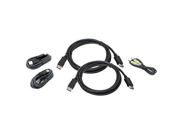 IOGEAR G2L9202UTAA3 6ft Dual View DisplayPort, USB KVM Cable Kit with Audio (TAA) - 1 PACK