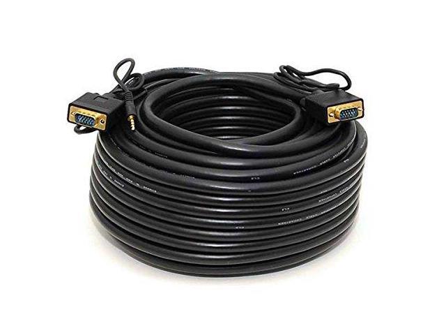 Monoprice 100Ft Super Vga Hd15 M/M Cable W/ Stereo Audio And Triple Shielding