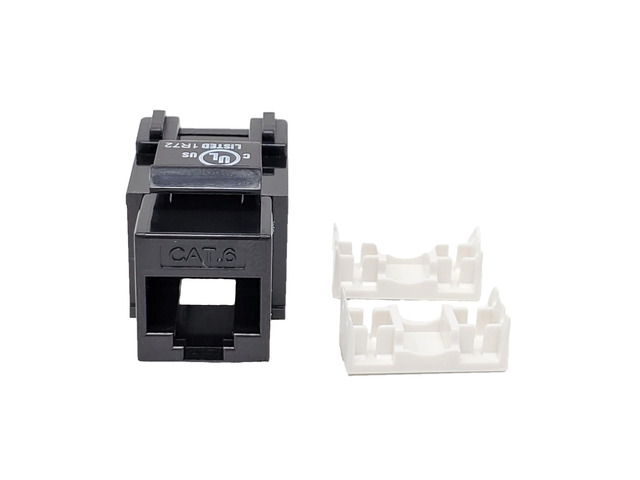 Micro Connectors Cat6 Punch Down Keystone Jack/Black 10-Pack (FRT-840B-10)