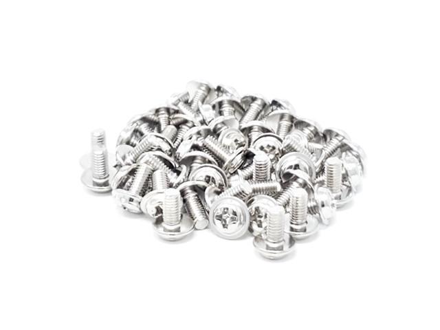 MICRO CONNECTORS PC Mounting Computer Case Screws M3 x 1/4in - 50 Pack, Silver (SCW-50M3)
