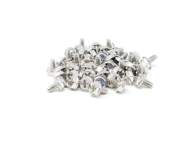 Micro Connectors Replacement PC Mounting Screws #6-32 x 1/4in Long Standoff - 50 Pack, Silver (SCW-50632)