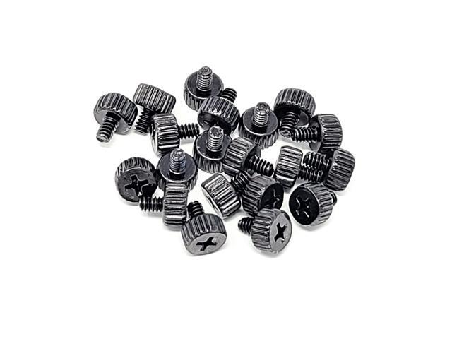 Micro Connectors PC Computer Case Thumb Screws 6#-32x5 M3.5/Black 20-Pack (SCW-20M355B)