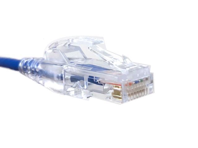 Micro Connectors 25 Feet Cat6A Ultra Slim 10Gbps Patch 28AWG Cable-Blue (E09-025BL-SLIM)
