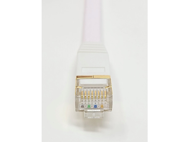 Micro Connectors 75 Feet Cat7 Shielded RJ45 Flat Patch Cable with Cable Clips White (E11-075FL-W)