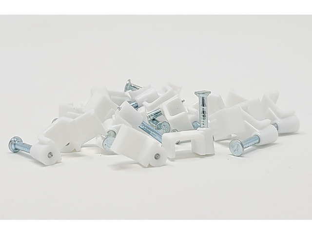 Micro Connectors 75 Feet Cat7 Shielded RJ45 Flat Patch Cable with Cable Clips White (E11-075FL-W)