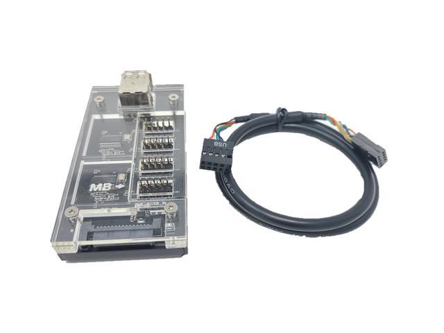 Micro Connectors - Acrylic Internal USB 2.0 Hub with Magnetic Base - 5 USB 2.0 Ports Expansion