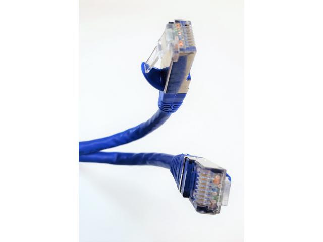 Micro Connectors (E11-050BL) 50 Feet CAT 7 SFTP Double Shielded RJ45 Snagless Ethernet Cable, Color-Blue