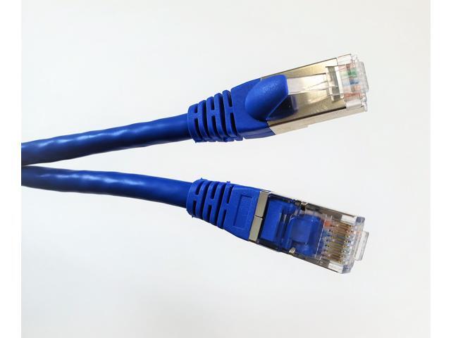 Micro Connectors 100 Feet Cat7 SFTP Double Shielded RJ45 Snagless Ethernet (26AWG) Cable (Blue) (E11-100BL)