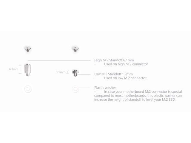 Micro Connectors M.2 SSD Mounting Screws Kit for Gigabyte & MSI Motherboards (L02-M2G-KIT)