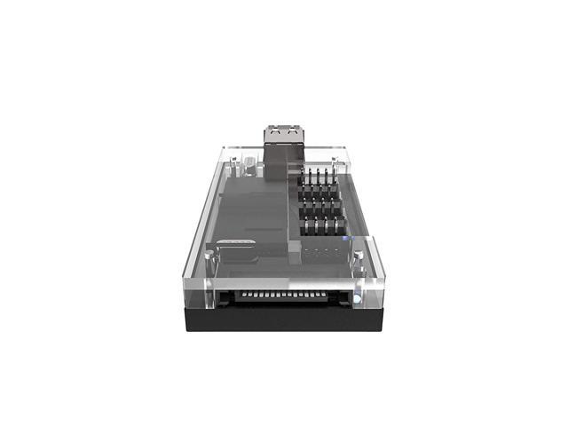 Micro Connectors - Acrylic Internal USB 2.0 Hub with Magnetic Base - 5 USB 2.0 Ports Expansion